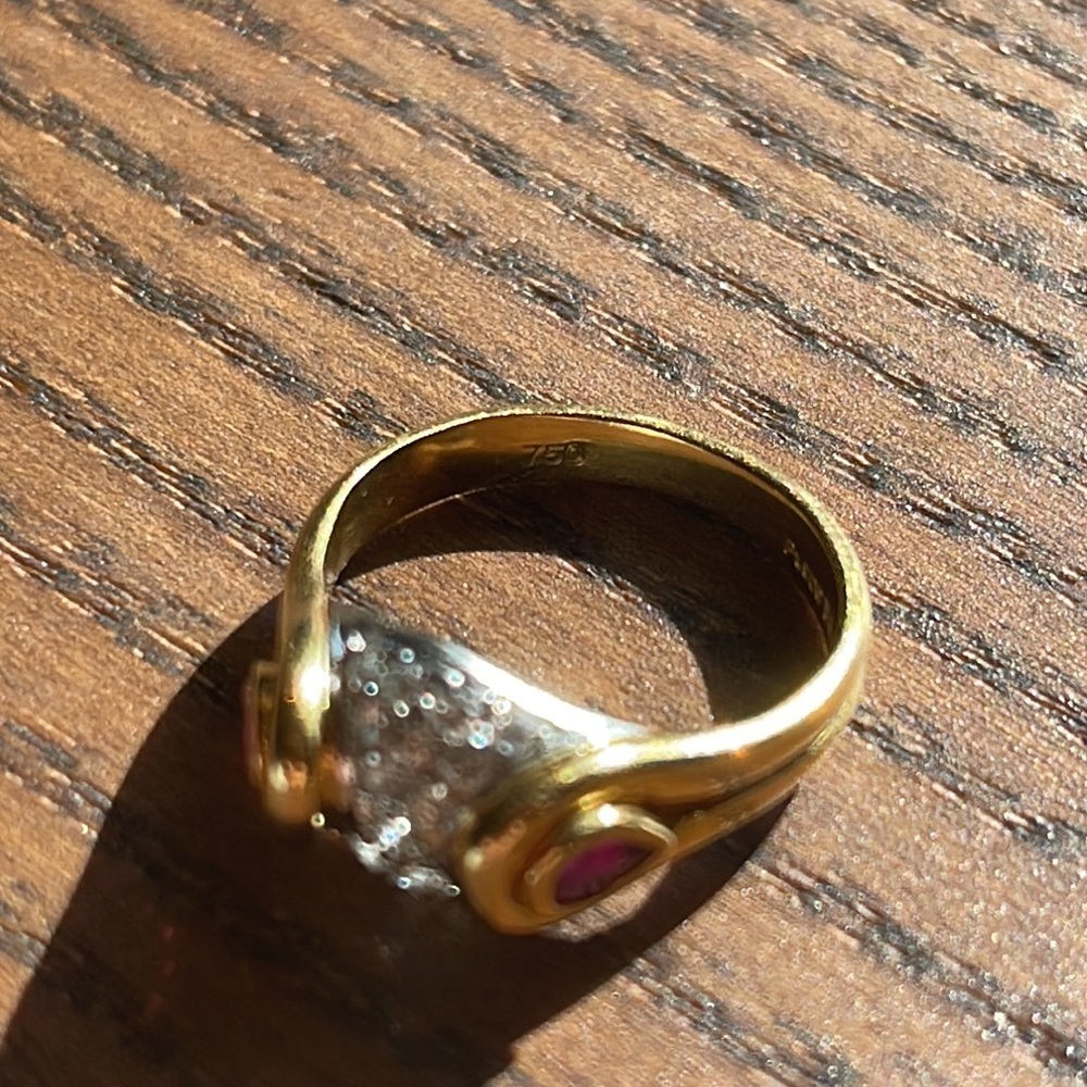 Ruby and Diamond Authentic Gold Ring - Picture 5 of 5